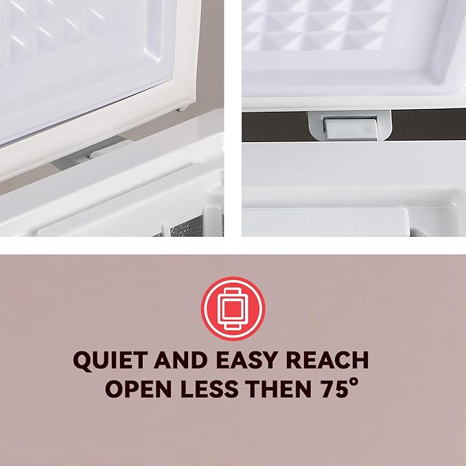 5.0 Cu.Ft Chest Freezer WANAI Deep Freezers Large Storage 7 Temperature Control Low Noise with Removable Basket for Dorm Apartment Home Kitchen