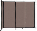 Wall-Mounted Sliding StraightWall Room Divider | Adjustable Widths | Locking Wheels | Room Separator | Up to 7'2" Wide x 6' Tall Latte Fabric Panels