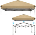 10x10 Canopy Replacement Top Cover with Air Vents for ez up Pop up Canopy Gazebo Tent with Adjustable Straps, Waterproof & Anti-UV for Outdoor Shade (Frame Not Included) (Beige)
