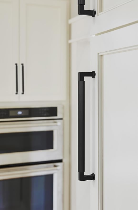 Amerock Ballard 8-13/16 inch (224mm) Center-to-Center Matte Black Cabinet Pull, BP37647MB