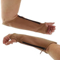 Arm Chaps Extended Elbow Leather Arm Guard - Arm Sleeve Protectors for Thin Skin and Bruising, Scratches & Cuts - Protective Arm Sleeve for Any Age- Left & Right Form-Fitting - Brown(1Pair/Medium).