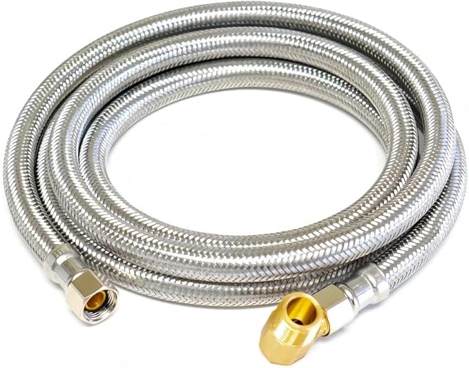 W10273460 Stainless Steel Dishwasher Installation Kit - Fits for Supco Dishwasher Parts Replacement DWK-6572SSE - Stainless Fill Hose Kit - 72"