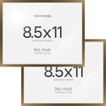 Homeforia 8.5x11 Diploma Frame Bronze, High End Metal 8.5 x 11 Certificate Frames, 11x8.5 Document Frame for Wall or Tabletop, 8.5by11 Letter Size Graduation Frames, Tempered Glass, Wall Kit, Set of 2