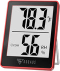 DOQAUS Digital Hygrometer Indoor Thermometer Humidity Gauge Room Thermometer with 5s Fast Refresh Accurate Temperature Humidity Monitor for Home, Bedroom, Baby Room, Office, Greenhouse, Cellar, Red