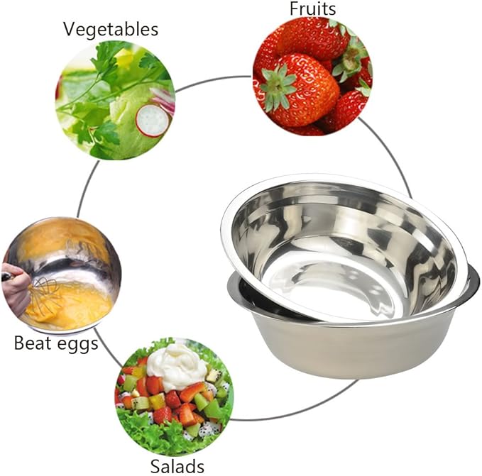 Mixing Bowl Set, Stainless Steel Bowls Set, Set of 4