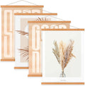 4 Pack 47x27 47x63 47x32 Poster Frame, Magnetic Light Wood Frame Hanger for Photo Picutre Canvas Artwork Art Print Wall Hanging (4 Packs, 47", Teak Color)