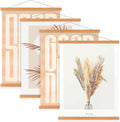 4 Pack 40x27 40x30 40x20 Poster Frame, Magnetic Light Wood Wooden Frame Hanger for Photo Picutre Canvas Artwork Art Print Wall Hanging (4 Packs, 40", Teak Color)
