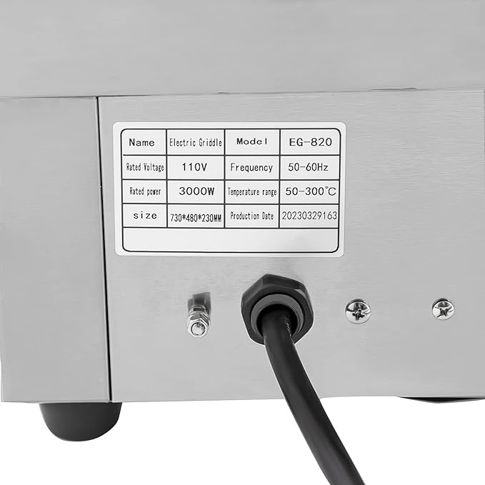 29" Commercial Electric Griddle, 110V 3000W Countertop Flat Top Grill with Adjustable Temperature Control 122-572℉, Electric Stainless Steel Countertop Flat Top Griddle for Home, Restaurant