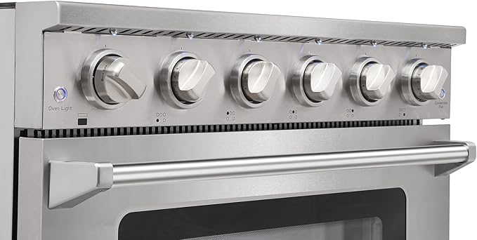 KOSTCH 36 inch Professional Electric Range with 5 Heating Elements Cooktop, 6.0 Cu. Ft. Convection Oven Capacity,Electric Stove Smooth Glass Top, in Stainless Steel KOS-36RE06H (Black)