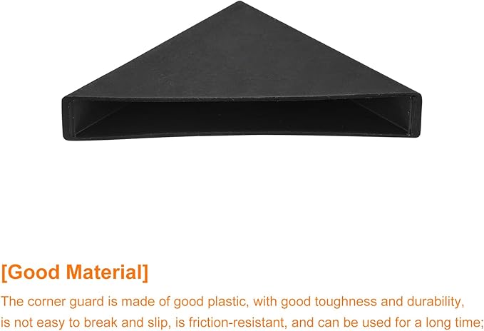 uxcell 20Pcs Plastic Corner Protectors 9x71mm Right Angle Shape Glass Corner Guards Cushion for Corner Protection of Glass, Mirror, Tile, Black