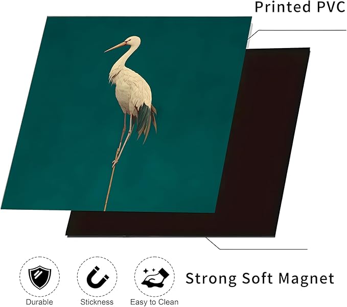 Dishwasher Magnet Cover, Creative Patterns Sticker, Dishwasher Magnetic Decoration, Refrigerator Protection Decoration, Crane, Kitchen Art Decoration 23x25.5 inches