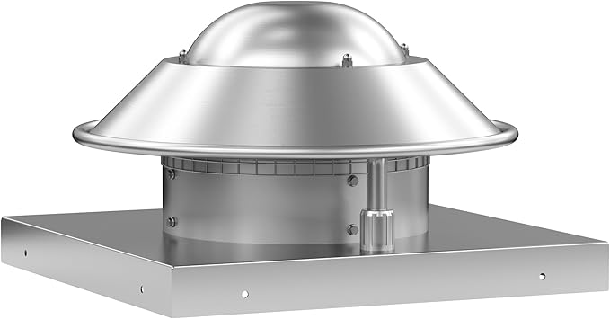 Direct Drive Axial Downblast Exhaust Fan Roof Exhaust Fan -19" Fan Base, 1/10 HP 115 Volt Single Phase Motor 830 CFM, ETL Listed