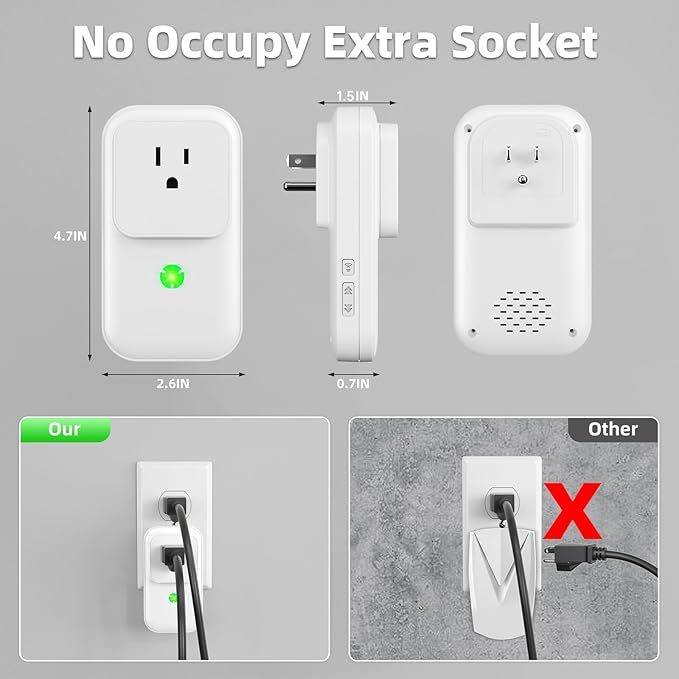 Power Failure Alarm, Upgrade 120dB Power Outage Alarm for Freezer, Power Outage Monitor with LED Indicator & Extender Socket, GFCI Circuit Failed Detector for Home, Garage, Basement