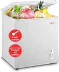7.0 Cu.Ft Chest Freezer 7 Gears Temperature Control(-4°F to 6.8°F), Deep Compact Freezer with A Removable Basket, for House, Kitchen, Garage, Basement, Shop, White