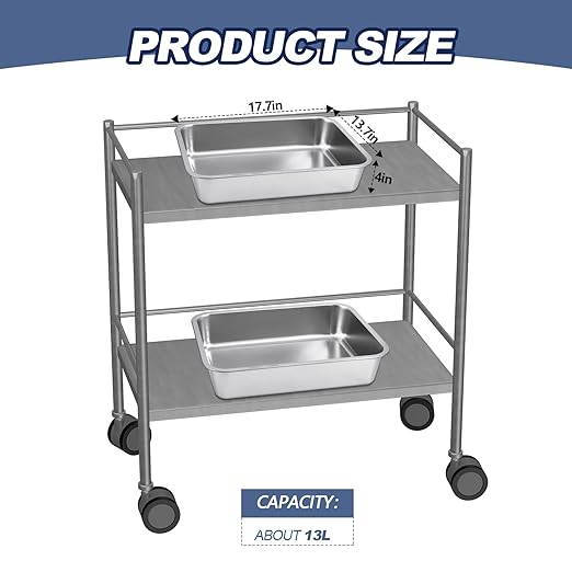 3 Pack Stainless Steel Commercial Bus Tubs Food Grade Meat Processing Tubs Lug Wash Basin Tote Box for Dishwashing, Kitchen, Restaurant, Utility (13 L)