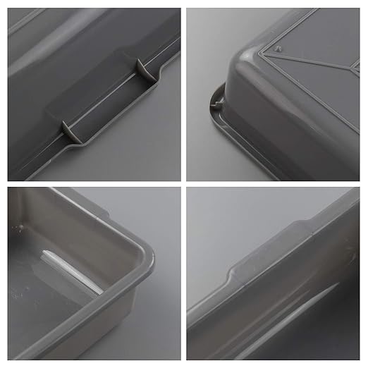 4 Packs 8 Liter Grey Commercial Bus Tub Box Tote Dishpan