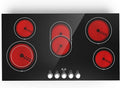 VBGK Electric cooktop 36 inch,240V 8600W 36 inch Induction Cooktop,Built-in and Countertop Electric Stove Top,Knob Control 9 Heating Level Timer & Kid Safety Lock