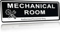 Door Sign,RAMIEYOO Acrylic Authorized Personnel Only Signs for Door,Black and White - 9"x 3" (Mechanical Room)