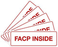 Signs ByLITA Standard FACP Inside Sign | Fire Safety Signage (White/Red) - Large 5 Pack