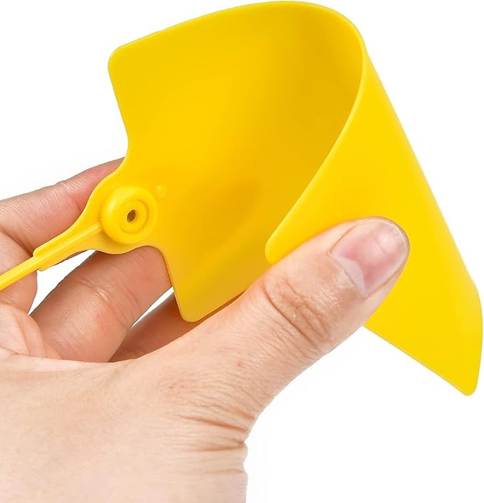 25 Pcs Durable Plastic Shipping Tags with Marker Pen Security Seals Sticker Labels,Waterproof Blank Luggage Tag for Packages, Logistics, Inventory, Travel(Yellow,25pcs)
