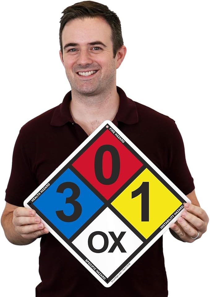 SmartSign NFPA Adhesive Label Kit (Placard, Digits & Symbols) | 17" Tall (Tip-to-Tip) Diamond Laminated Vinyl, Made in USA
