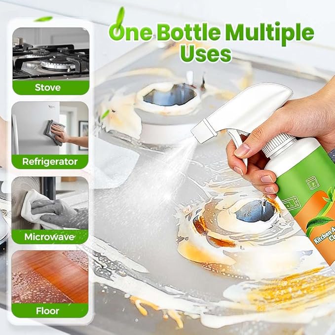 Kafia Natural Enzyme Formula to Household Appliances,Electrolyzed Ion Kitchen Cleaner Spray,Kitchen Appliance Cleaner,For Hold,Oven,Stove,Range Hood (300ML-1PCS)