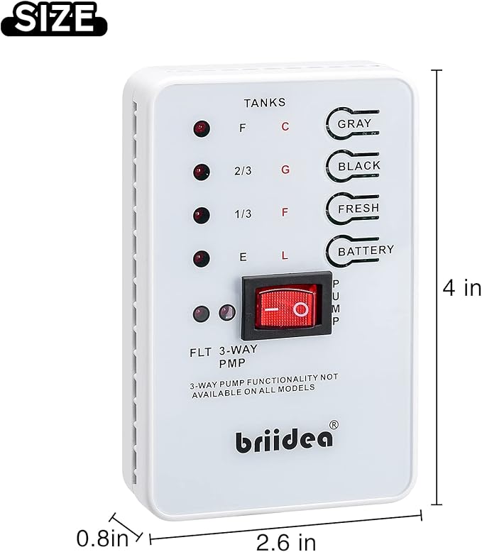 Micro Monitor System, briidea RV Tank Sensor Monitor Panel, KIB Replacement, Fresh Water or Holding Tank Level Sensor