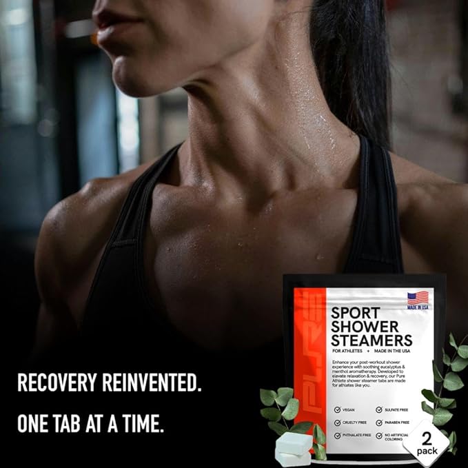 Sport Shower Steamers - Made in USA with Natural Lemon Essential Oil, Aromatherapy, Stress and Sinus Relief, Muscle Recovery for Athletes, Best Birthday and Valentines Day Gifts for Runners