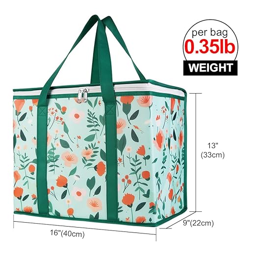 Bodaon 2-Pack Insulated Reusable Grocery Shopping Bags, X-Large Picnic Cooler Bag with Secure Top Cold, Insulated Food/Pizza Delivery Bag for Catering/Delivery Drivers