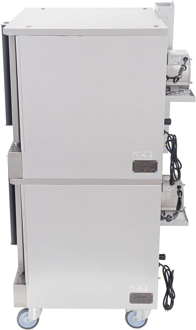 Kratos Commercial Electric Convection Oven, Full Size Double Stack Mobile Stainless Steel Electric Oven for Restaurants, 1 Phase, 208V (29Y-058)