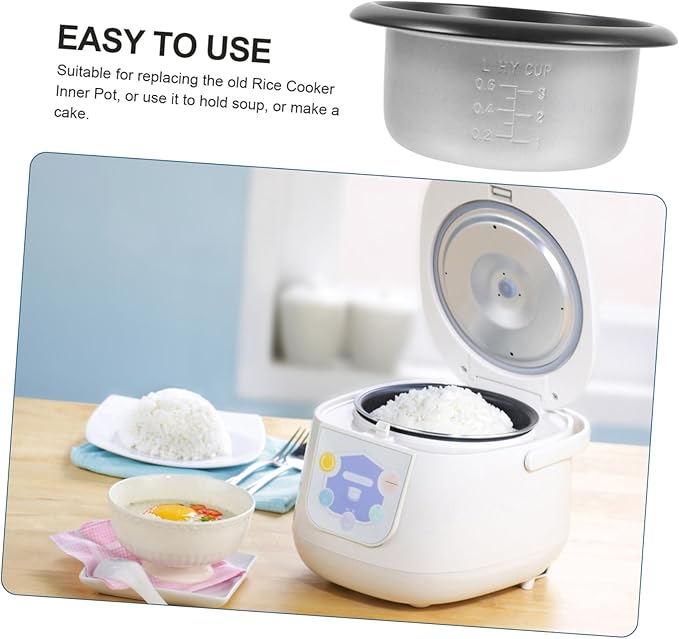 1.5 Qt Rice Cooker Inner Pot Replacement Non-Stick Cooking Insert Compatible with Electric Rice Cookers for Soup Steaming and Baking