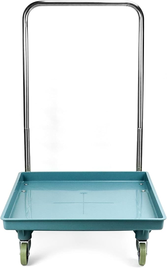 QWORK Warewashing Rack Dolly with Detachable Handle – 200lbs Static Load Cart for Kitchens, Hotels & Catering