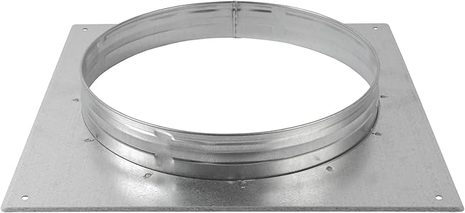 Repa Market 10 Inch Round Duct Flange – Galvanized Steel Vent Connector Plate – Wall or Ceiling Mount Adapter – For Dryer Hose & HVAC – Heavy Duty Air Return, Heating Cooling Exhaust Ventilation Cover