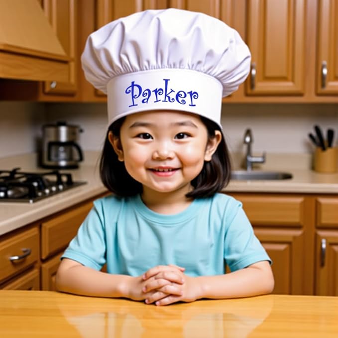 The Apron Place Adjustable Professional Chef Hats, Multiple Personalized Embroidered Designs to Choose from, Made in The USA