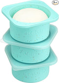 PLUS 1000ml Pizza Dough Proofing Containers for DIY family Artisan Pizza, Food Grade Silicone Stackable Boxes with Lids, Freezer, Fridge, Dishwasher Safe-Sprinkles Pattern-3 Pack (Bondi Mint)