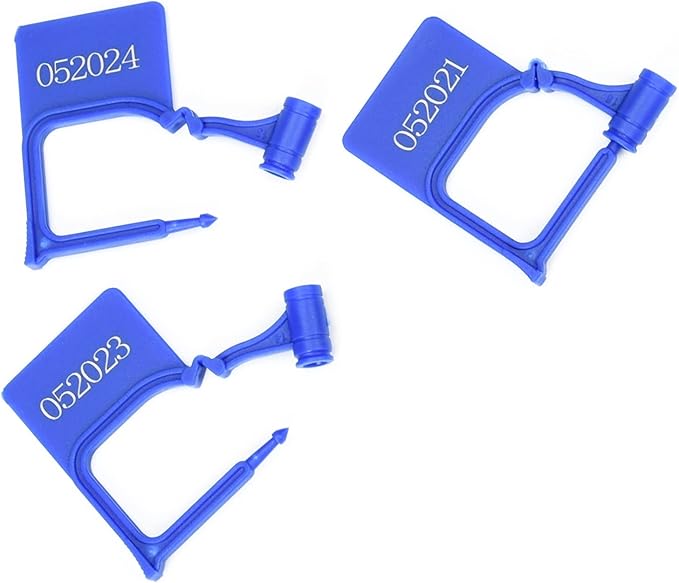 Tamper Proof Plastic Security Padlock Seals Numbered Disposable Safety Tags - Locks Self-Locking for Luggage Medical Clothing (1000 PCS) (Blue)