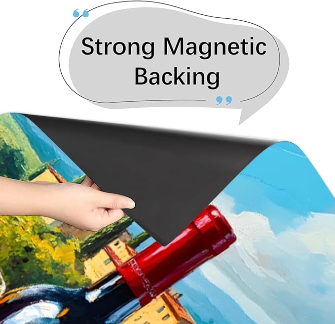 Painting Wine Landscape Dishwasher Magnet Cover Front Dishwasher Cover Decor Reusable Magnetic Door Cover Panel Decal Home Appliances Stickers Kitchen Refrigerator Fridge 23"x26"
