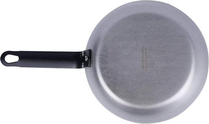 Restaurantware Met Lux 8 Inch Fry Pans, 6 No-Stick Frying Pans - Induction-Ready, Triple-Riveted, Silver Carbon Steel Cooking Skillets, Durable, For Searing, Sauteing, And Browning Food