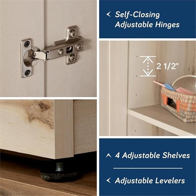 Sauder HomePlus Two Door Storage Cabinet/Pantry Cabinet, Pacific Maple Finish | Two Door, Finish