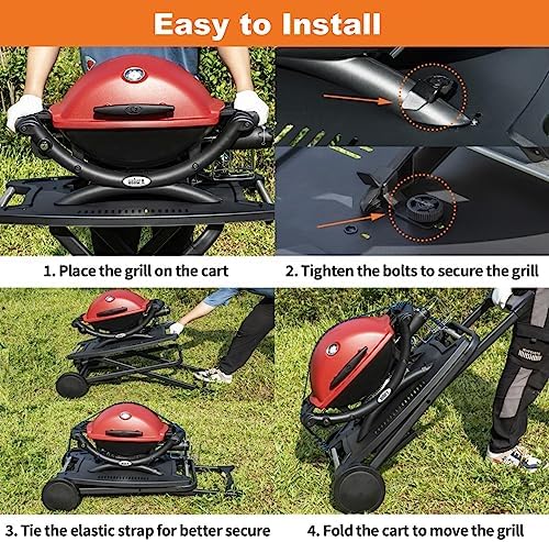 Portable Grill Cart for Weber Q1200, Q1000, Q2200, Q2000