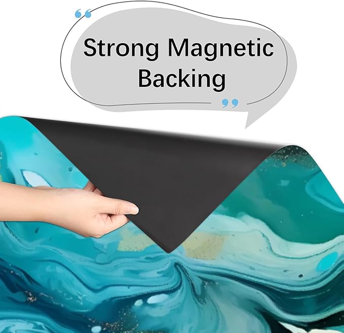 Dishwasher Magnet Cover Teal Green Marble Print Reusable Dishwasher Magnetic Cover Sticker Decorative Dish Washer Door Cover Panel for Home Kitcen Appliance