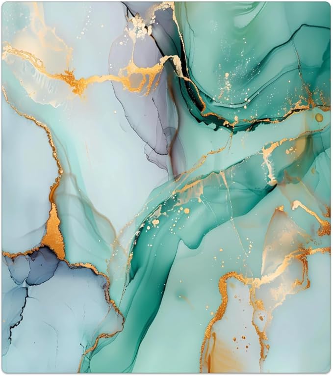 Dishwasher Magnet Cover Mint Green Golden Marble Print Reusable Dishwasher Magnetic Cover Sticker Decorative Dish Washer Door Cover Panel for Home Kitcen Appliance