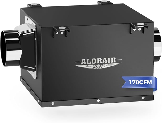 ALORAIR 4 Inch Inline Bathroom Exhaust Fan – Ultra Quiet 170 CFM Ventilation Fan for Bathroom, Attic, Kitchen, Garage, Laundry Room – Durable, Easy to Install, Powerful Airflow