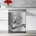 Imitation Stainless Steel Design Bird Wallpaper Dishwasher Magnet Cover Sticker,Refrigerator Magnet Cover Decal Fridge Microwave Stickers Kitchen Decor,23 x 26 Inch
