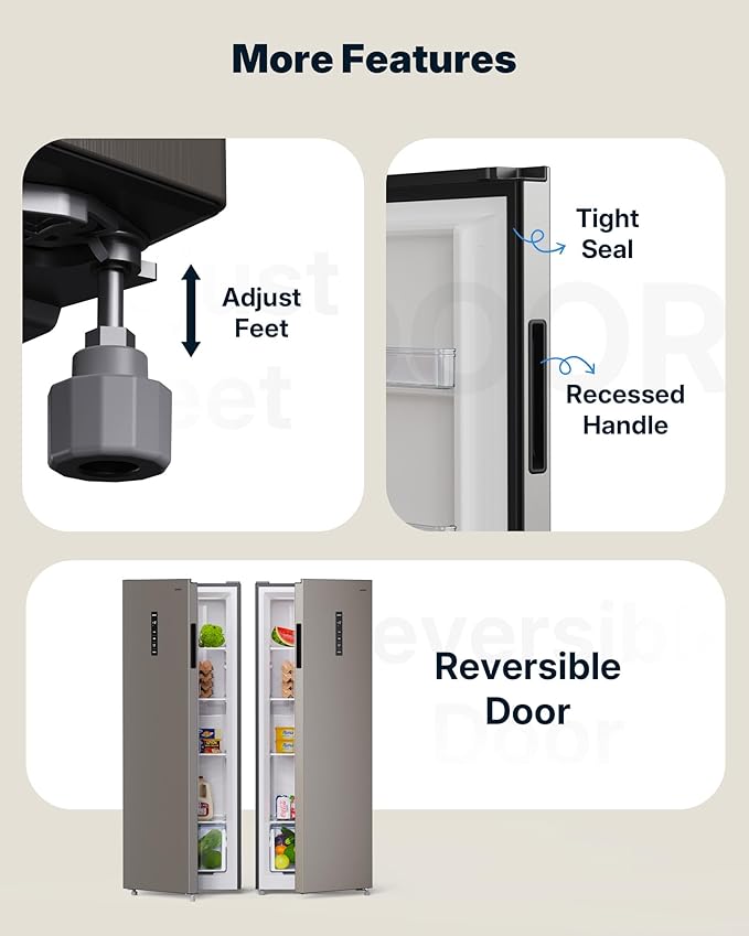 Upstreman 10.8 Cu.Ft. Upright Freezer, Convertible Freezer Refrigerator with Smart Electronic Control, Frost Free, Energy Star, Quiet Operation, Stand Up Freezer for Homes, Office, Garage-UP11