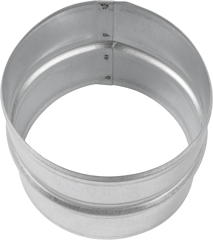 Vent Systems 5'' Inch Galvanized Steel Duct Connector - Round Ventilation Duct Extension - Metal Vent Coupler - Metal Hose Coupling - Galvanised Pipe Connector
