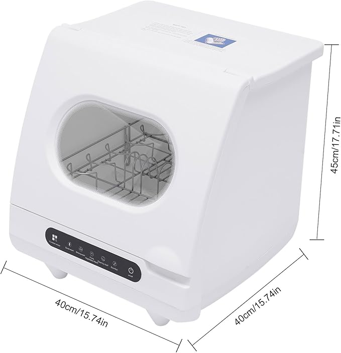 1200W Countertop Dishwasher with 5L Built-In Water Tank Mini Dish Washer with 5 Washing Programs and 360° Dual Spray,Compact & Convenient Mini Dishwasher,Tank Leak Proof Drying for Kitchen,Office,RV