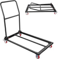Folding Chair Dolly Cart for 25 Chairs, L-Shape Flat Stacking Chair Cart with 4 Casters, Heavy-Duty Foldable Chairs Rack, 1500lbs Capacity, for Resin, Wood, Plastic Chairs, Black