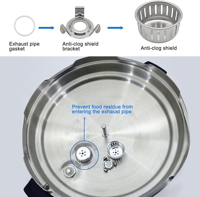 10Pcs 8 Qt Pressure Cooker Accessories Set, Replacement Parts Include Silicone Sealing Ring, Steam Release Handle, Float Valve & Anti-Block Shield with 3 Silicone Caps for Duo/Duo Plus 8 Quart