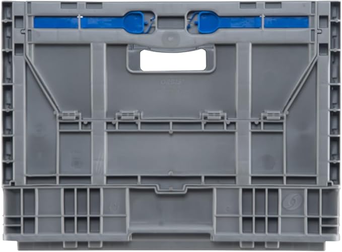 Hudson Exchange 23.62 x 15.75 x 11.81" (15.2 Gallon, 3 Pack) Collapsible Straight Wall Handled Storage Container Tote, Gray